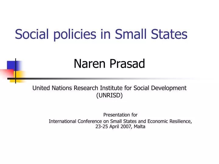 social policies in small states