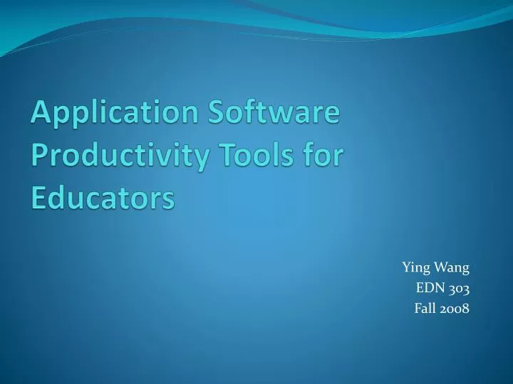 application software productivity tools for educators