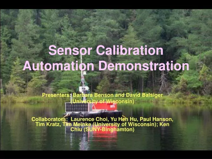 sensor calibration automation demonstration