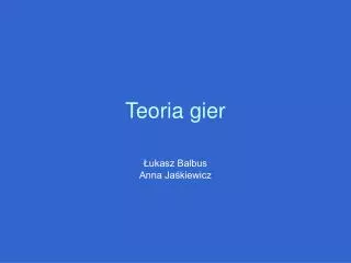 teoria gier