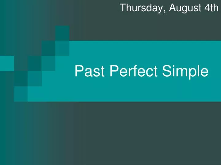 past perfect simple