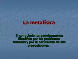 la metaf sica