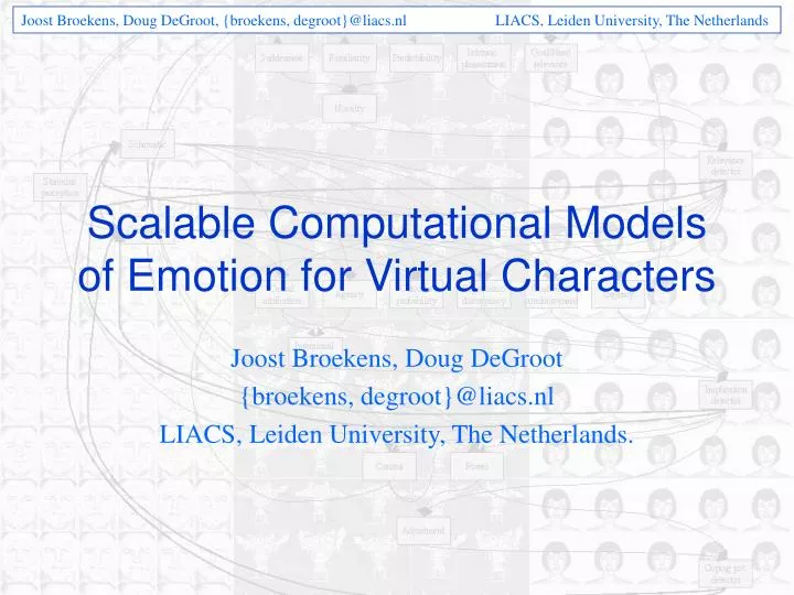 scalable computational models of emotion for virtual characters
