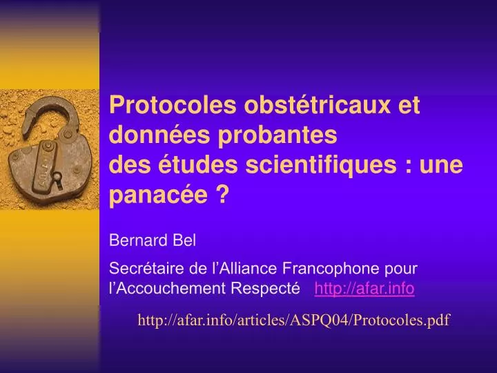 protocoles obst tricaux et donn es probantes des tudes scientifiques une panac e