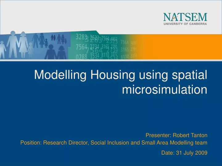 modelling housing using spatial microsimulation