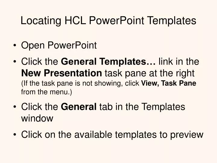 locating hcl powerpoint templates