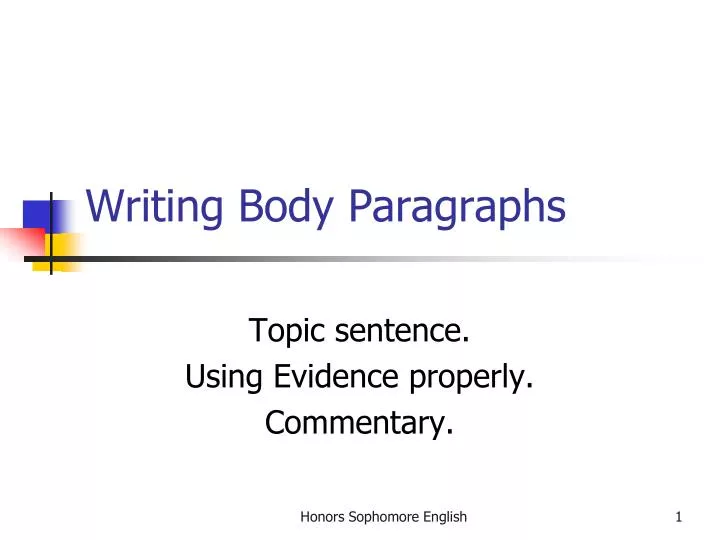writing body paragraphs