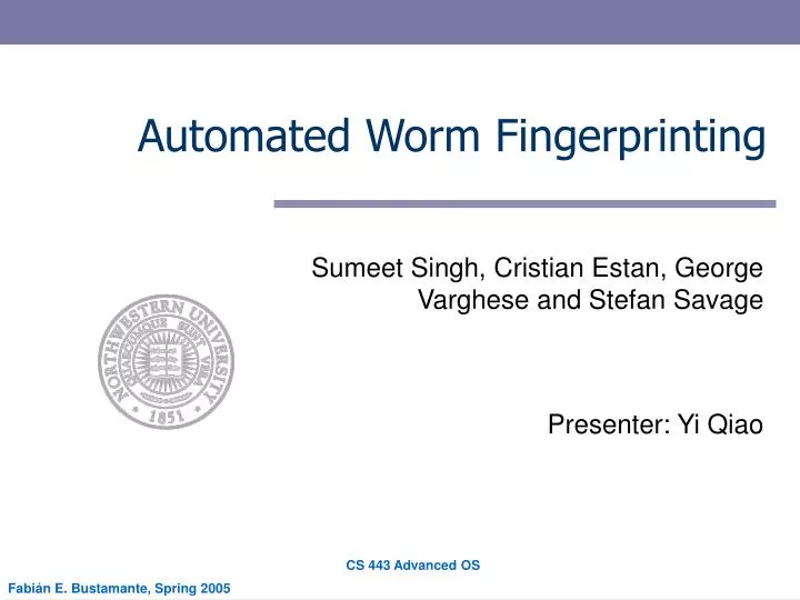 automated worm fingerprinting