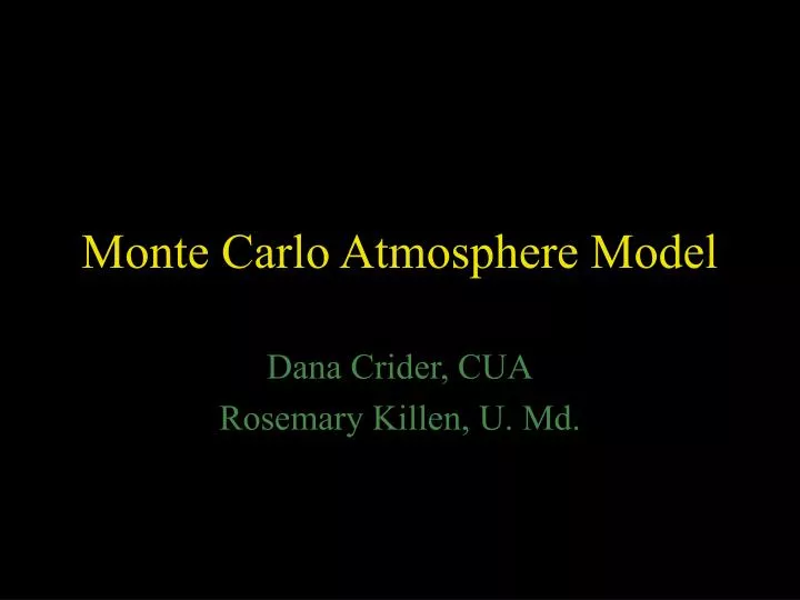 monte carlo atmosphere model