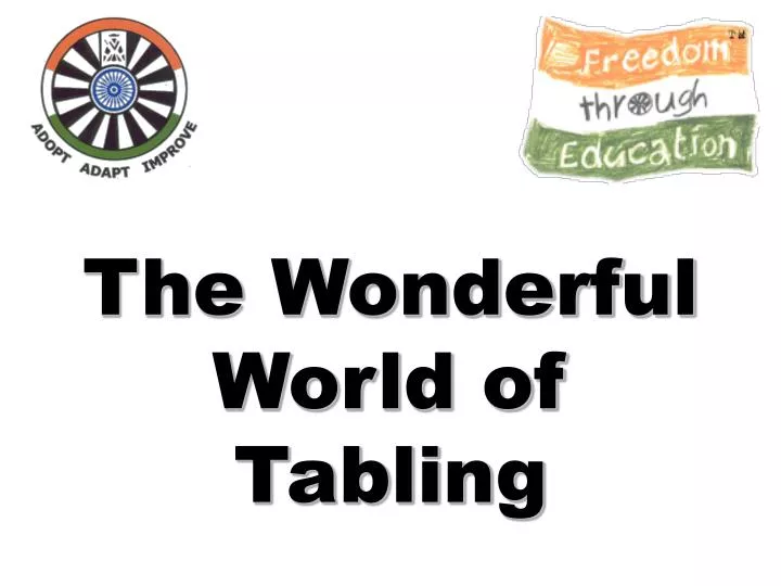 the wonderful world of tabling