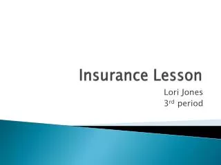 Insurance Lesson