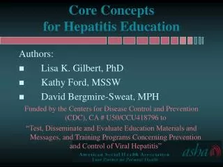 Core Concepts for Hepatitis Education