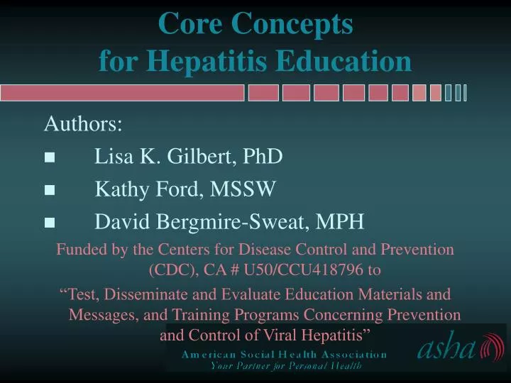 core concepts for hepatitis education