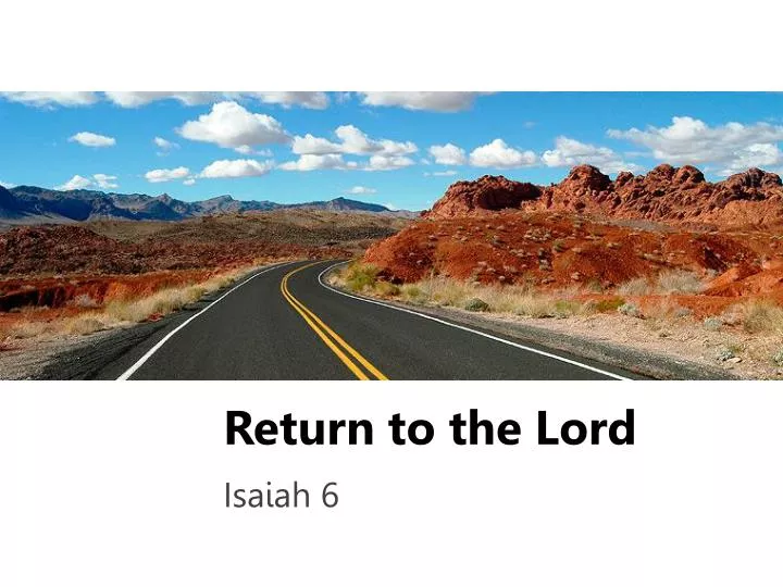 return to the lord