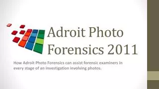 Adroit Photo Forensics 2011