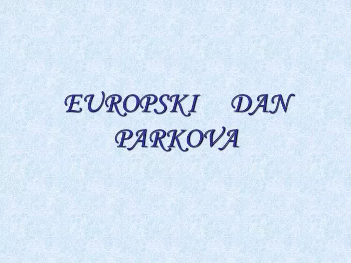 europski dan parkova