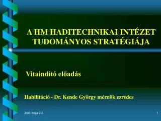 a hm haditechnikai int zet tudom nyos strat gi ja