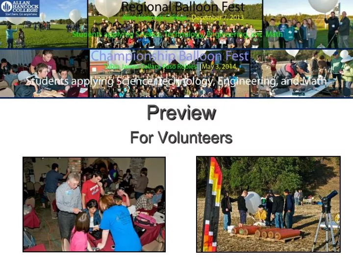 preview for volunteers