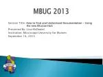 MBUG 2013 - slide 1