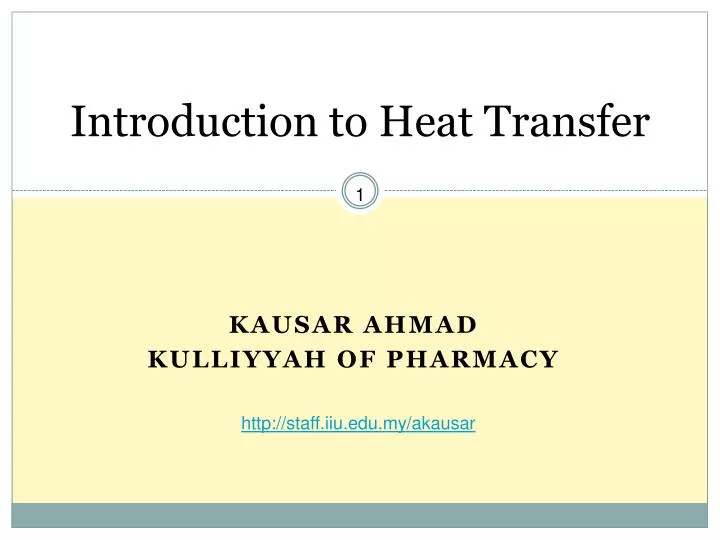 introduction to heat transfer