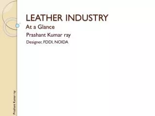 LEATHER INDUSTRY At a Glance