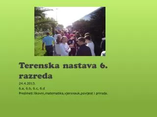 terenska nastava 6 razreda