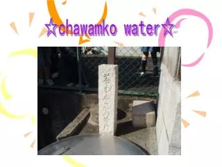 ?chawamko water?