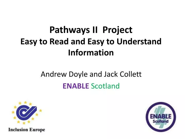 pathways ii project easy to read and easy to understand information