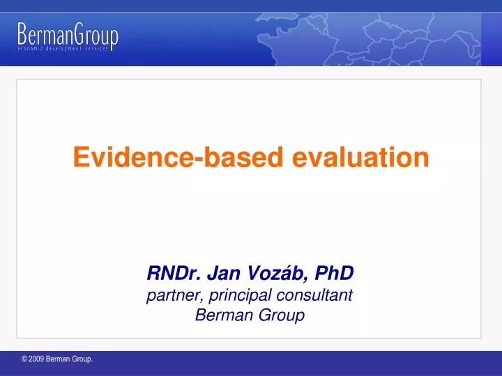 evidence based evaluation