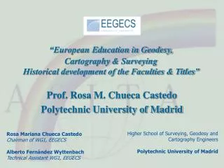 Prof. Rosa M. Chueca Castedo Polytechnic University of Madrid