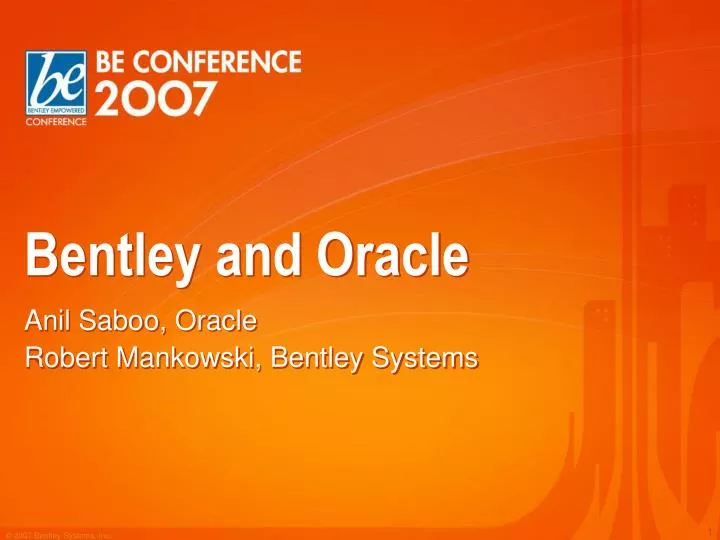 bentley and oracle