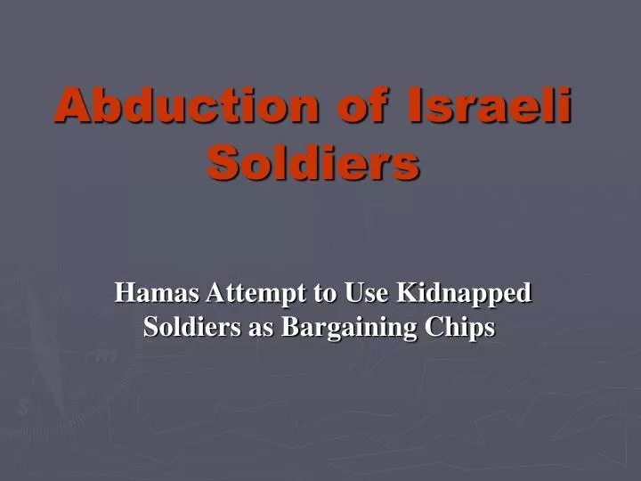abduction of israeli soldiers