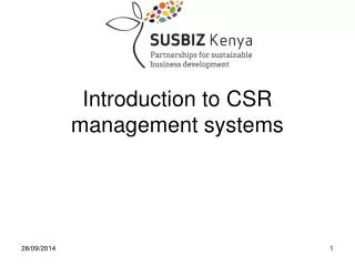 Introduction to CSR management systems