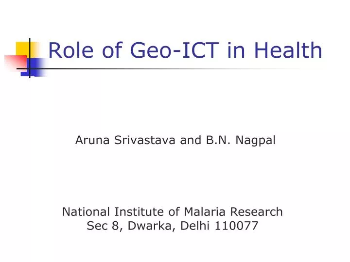 role of geo ict in health