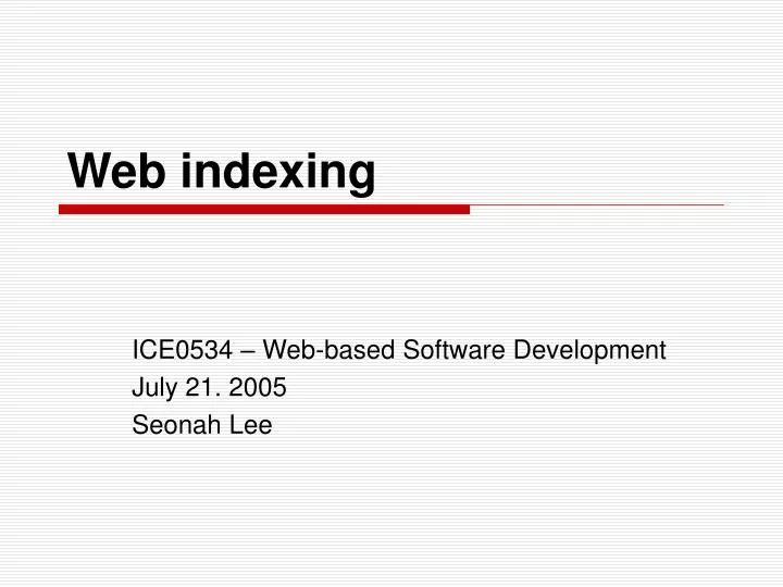 web indexing