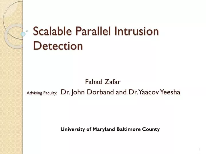 scalable parallel intrusion detection