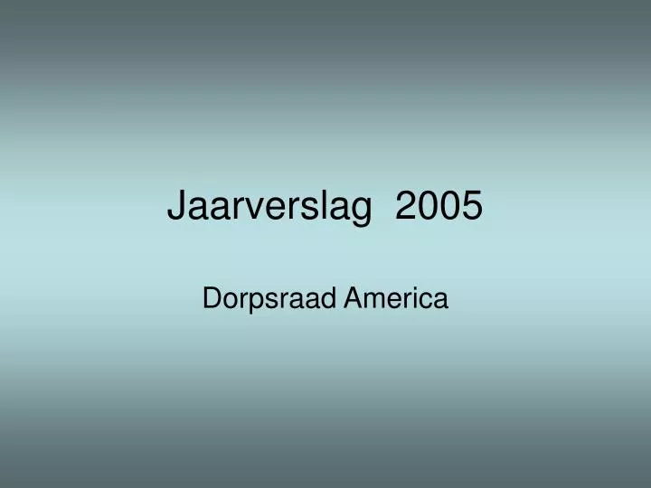 jaarverslag 2005