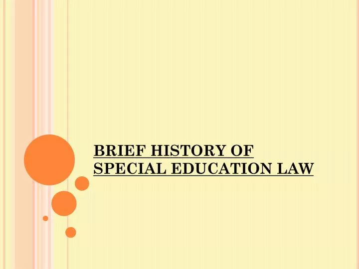brief history of special education law