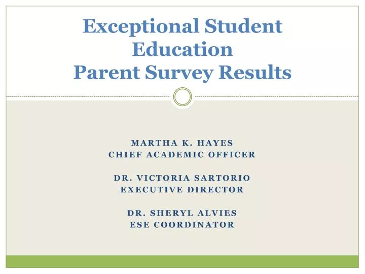 exceptional student education parent survey results