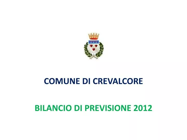 comune di crevalcore bilancio di previsione 2012