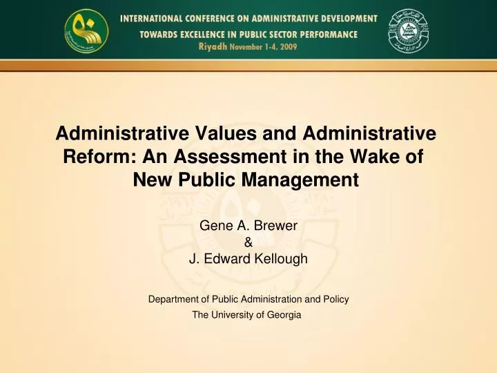 administrative values and administrative reform an assessment in the wake of new public management