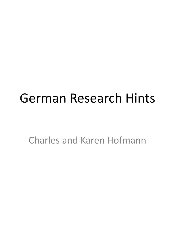 german research hints