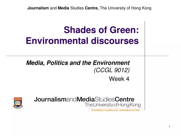 shades of green environmental discourses