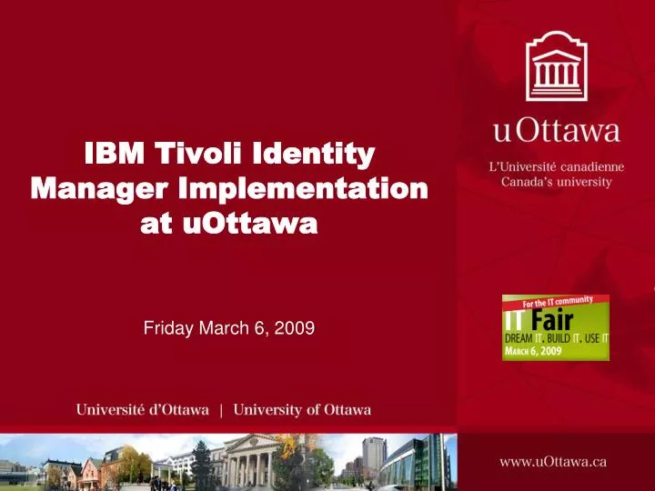 ibm tivoli identity manager implementation at uottawa
