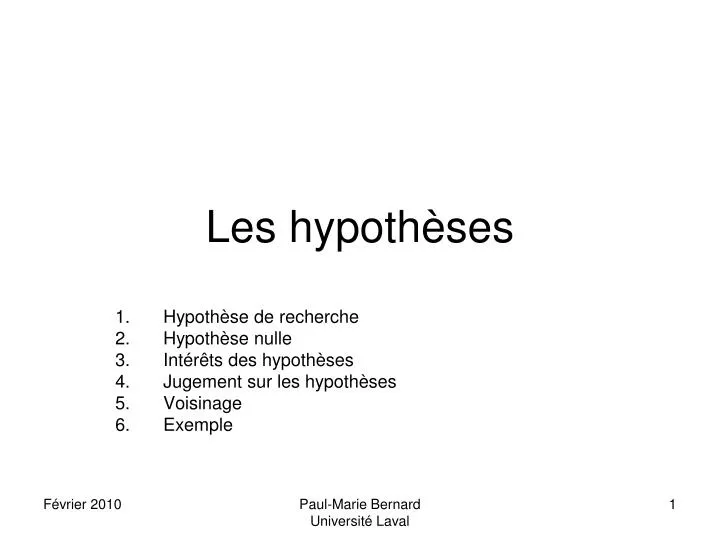 les hypoth ses