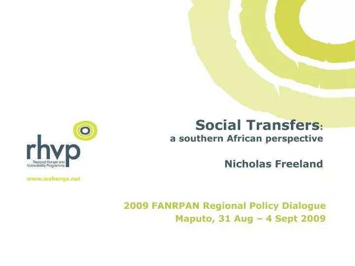 social transfers a southern african perspective nicholas freeland