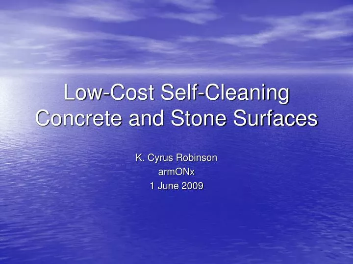 low cost self cleaning concrete and stone surfaces