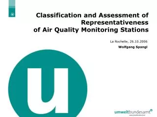 Classification and Assessment of Representativeness of Air Quality Monitoring Stations