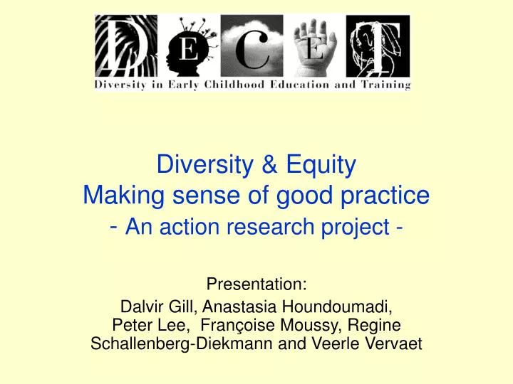 diversity equity making sense of good practice an action research project