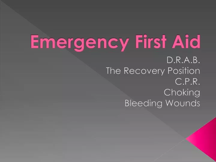 emergency first aid